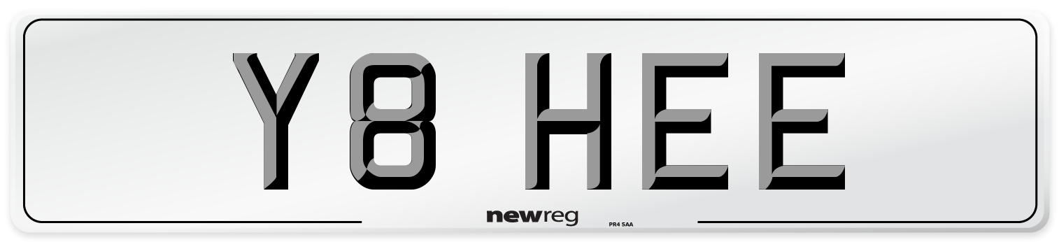Y8 HEE Number Plate from New Reg
